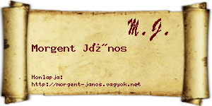 Morgent János névjegykártya